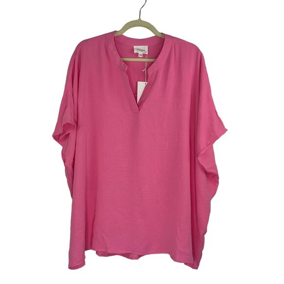 Andre By Unit bubble gum pink boxy blouse women's size 3X NWT - Picture 1 of 11